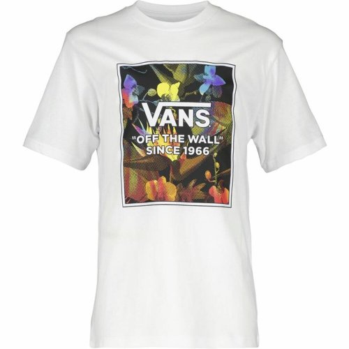 T-shirt med kortärm Barn Vans Flowers Vit