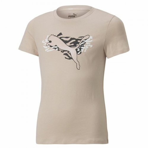 Barn T-shirt med kortärm Puma Beige