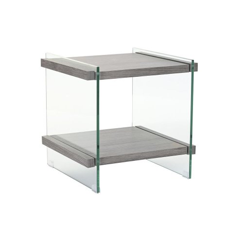 Nattduksbord DKD Home Decor Glas MDF Härdat glas (50 x 50 x 49 cm)